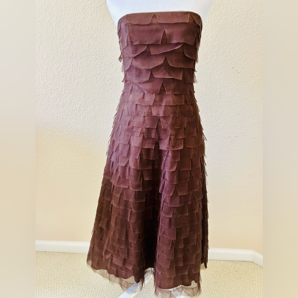 Elegant Mocha Layered Women's Dress